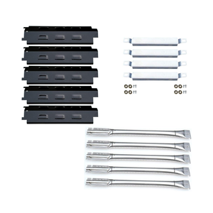 Direct Store Parts Kit DG258 (5-Pack) Repair Kit Replacement for Charbroil 6 Burner Gas Grill Stainless Steel Burners, Crossover Tubes & Porcelain Steel Heat Plates