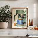 Poster Master You Make My Day Print - Coffee Machine Poster - Caffeine Art - Gift for Men, Women & Coffee Lovers - Decor for Dining Room, Kitchen or Restaurant - 8x10 UNFRAMED Wall Art