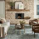 Loloi Magnolia Home by Joanna Gaines Banks Collection BAN-03 Blue/Lagoon 2'-3" x 3'-9" .13" Pile Height, Machine Washable, Accent Rug