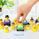 60 Pcs Rubber Ducks for Jeeps, 2.8 Inch Ducks for Jeeps, Ducks for Ducking 30 Rubber Ducks Assortment with 30 Cars, Collection Vehicle Dashboard Decorations, Party Favors Birthday Class Exchange Gifts
