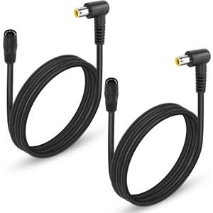 GINTOOYUN 2 Pcs DC7909 Power Cord 14AWG DC7.9mmx0.9mm Right Angle 90 Degree Male to DC7.9mmx0.9mm Female Power Extension Cable for Solar Panel,Portable Charging Station etc(39.3Inch)