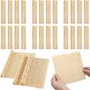 Hoolerry 24 Pcs Sushi Mat Bulk Bamboo Sushi Making Roller Non Stick Square Rolling Mat for Home Party Supplies, 9.5" x 9.5"