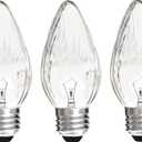 F15 40W Incandescent Light Bulbs, Daylight White 5000K,ge Light Bulbs 40 watt,Dimmable,E26 Medium Base,Vintage Wrinkle Glass Cover,3 Pack