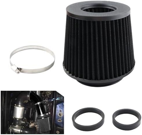BAGARAATAN Universal Cold Air Filter，Three Different Size 76MM/3" 89MM/ 3.5"102MM/4" High Flow Round Tapered Air Intake Cone Filter Clamp-On Air Filter Compatible with car and Motorcycle