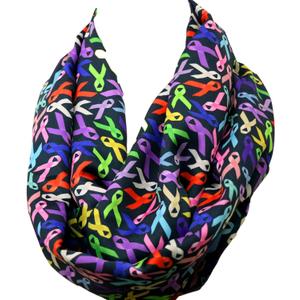 Di Capanni Cancer ribbon infinity scarf women Oncologists survivors doctors nurse chemotherapy chemo (Black)