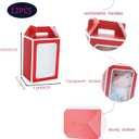 KNNSRE 12 Pcs Clear Gift Bags with Transparent Window Gift Boxes Candy Boxes Flower Boxes 9.8x5.1x7.1 Inch Medium Paper Bags with Handle For Party Business Birthday Wedding Present (RED)