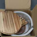 Large Glass Salad Bowls, Salad Bowl Set for Party with Acacia Wood Base and Lid and Salad Serving Utensils, Elegant and Practical Salad Bowls for Kitchen Essentials