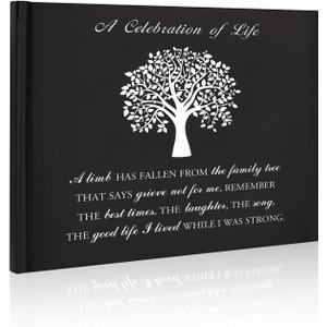 SOITIS Funeral Guest Book Memorial Guest Book for Funeral Tree of Life 80 Pages Funeral Sign-in Book - A Celebration of Life