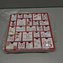 Christmas Wooden Advent Calendar with 25 Large Drawers, Countdown to Christmas Decoration Large Size Xmas Countdown Calendar 2024 Hand Painted Refillable Advent for Holiday Decoration(Red)