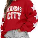 MNLYBABY Football Sweatshirt Women Game Day Sweatshirts in My Game day Era 87 Graphic Long Sleeve Tops (Red, L)
