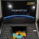 15.7" Portable DVD Player with 14.1" HD Swivel Screen, 6-Hour Rechargeable Battery, Dual Speakers, USB/SD/TV Sync, Supports Multiple Disc Formats, Black [Not Support Blu-Ray]