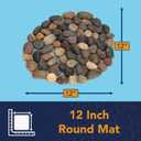 Bits and Pieces - Stepping Stones Outdoor Walkway - 12" River Rock Landscaping Decorative Stepping Stones - Set of Three (3) - Backyard Decor Garden Pavers for Outside Walkway