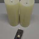 NURADA Outdoor Flameless Candles with Remote Timer - Waterproof Tall Realistic Flickering LED Pillar Electric Battery Operated Fake Candle for Home Wedding Fireplace Decor - Ivory 2 Pack (8" 8")