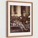 Heimlove 18x24 Picture Frames Natural Teak,Original Wood Hand Make Crafted Poster Frame with Mat to 16x20 Graduation Picture Display,Family Picture,Wedding Picture,Photo,Document Wall Mounted