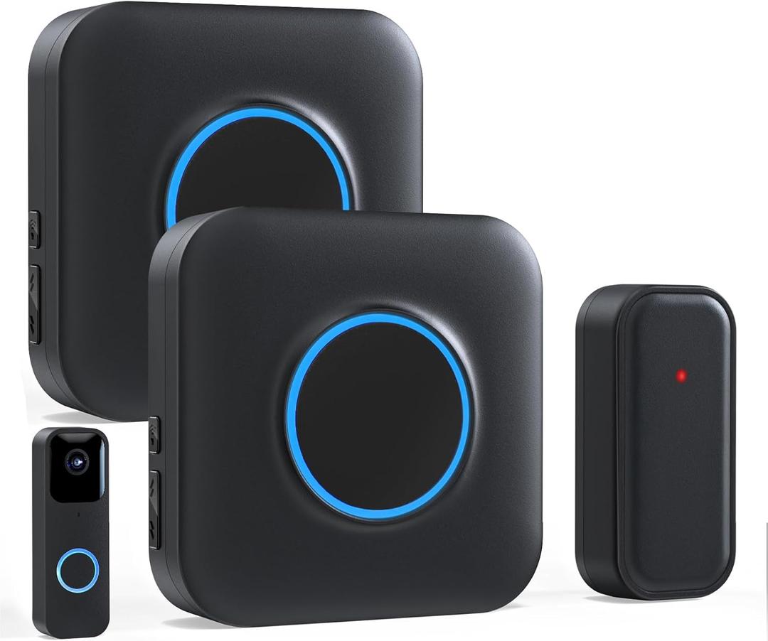 Satisure Wireless Doorbell Chime Video Doorbell Extender - Compatible with Blink Video Doorbell and Blink Video Doorbell (2nd Gen) (1 Video Doorbell Extender 2 Receiver (Black)