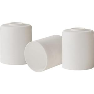 White Line Painted Glass Shade, Cylinder Globe replacement for Vanity Light, Chandelier (white, 2 Pack)