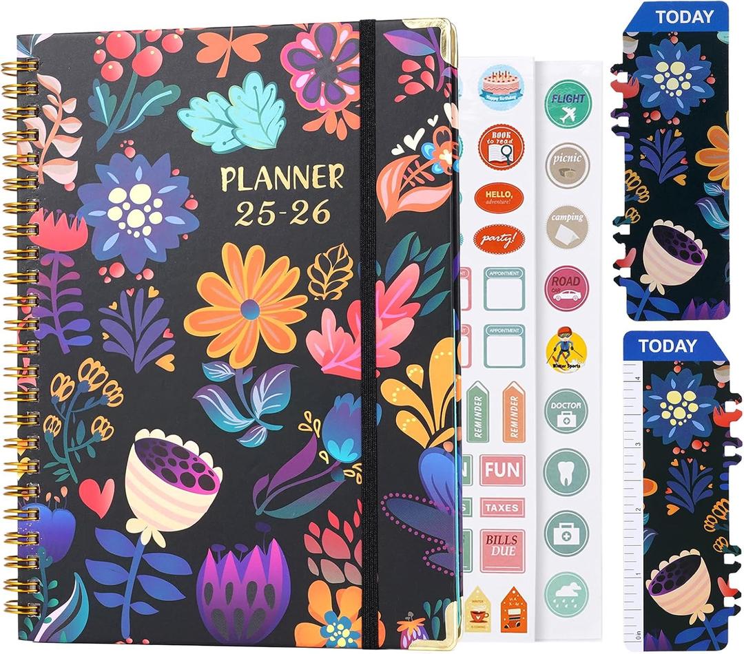 2025 Planner Weekly and Monthly, July.2025 - June.2026, Hardcover Monthly with Tabs for Home School & Office, A5(6.5" x 8.5"), Strong Twin-Wire