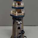 Linfevisi Nautical Decoration Handmade Wooden Lighthouse with Anchor&Seabird Marine Ornament Wooden Lighthouse 10.25" High Tabletop Decor