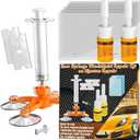 Upgraded Windshield Repair Kit for Chips and Cracks Instant Fix for Chips, Cracks, and Bullseyes, High-Pressure Resin Injection Glass Windshield Crack Repair Kit for Long-Lasting (Tangerine)