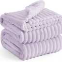 Bedsure GentleSoft Lavender Fog Fleece Blanket for Couch - Cozy Soft Blankets for Women, Cute Small Throws for Girls, 90x90 Inches