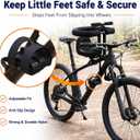 Front Mounted Child Bike Seat for Adult MTBInteractive Toddler Bicycle Carrier with Full Guardrail,Foot Pedals & Removable Foot Straps,Height Adjustable for Kids 15 Years (Up to 55lbs)