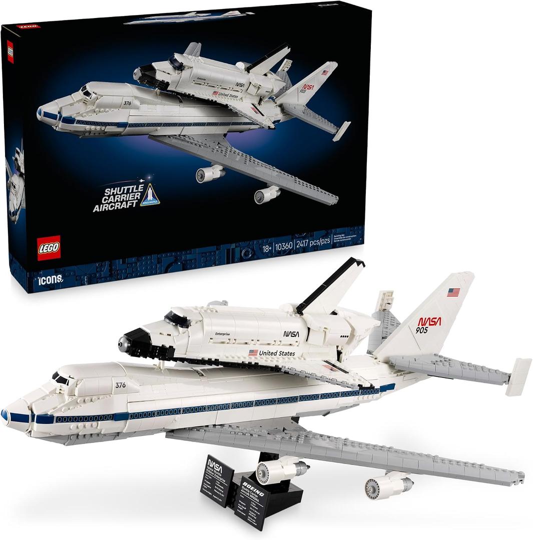 LEGO Icons Shuttle Carrier Aircraft Building Set for Adults - Spaceship & Airplane Model Kit for Adults, Ages 18+ - Air & Space Decor - Gift Idea for Men & Women - 10360