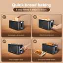 Mecity 4 Slice Toaster, Long Slot Toaster with Timer, Bagel, Defrost, Reheat, Cancel Functions, Warming Rack, Removable Tray, 6 Browning Settings, Extra Wide Slots, Stainless Steel, 1300W