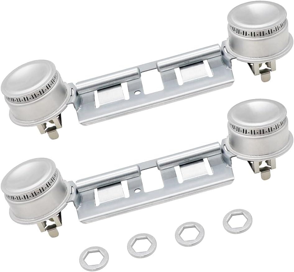 Double Burner Assembly WB16K10026 WB29K17 Double Stove Top Double Surface Burner Kit Replacement Compatible with General Electric Hot.point Gas Stove Range Assembly(2pack) by AMI PARTS