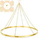 24 Inches Gold Metallic Ceiling Drapes Hanging Kit for 6 Panels Wedding Ceiling Drapes Canopy Hoop Metal Hardware Kit for Draping Fabric Indoor Outdoor Decorations