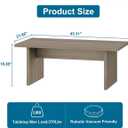 BON AUGURE Fluted Coffee Table, Wood Living Room Tables, Rectangle Coffee Tables for Living Room, Center Table for Home, Office (Greige Oak, 43Inch)