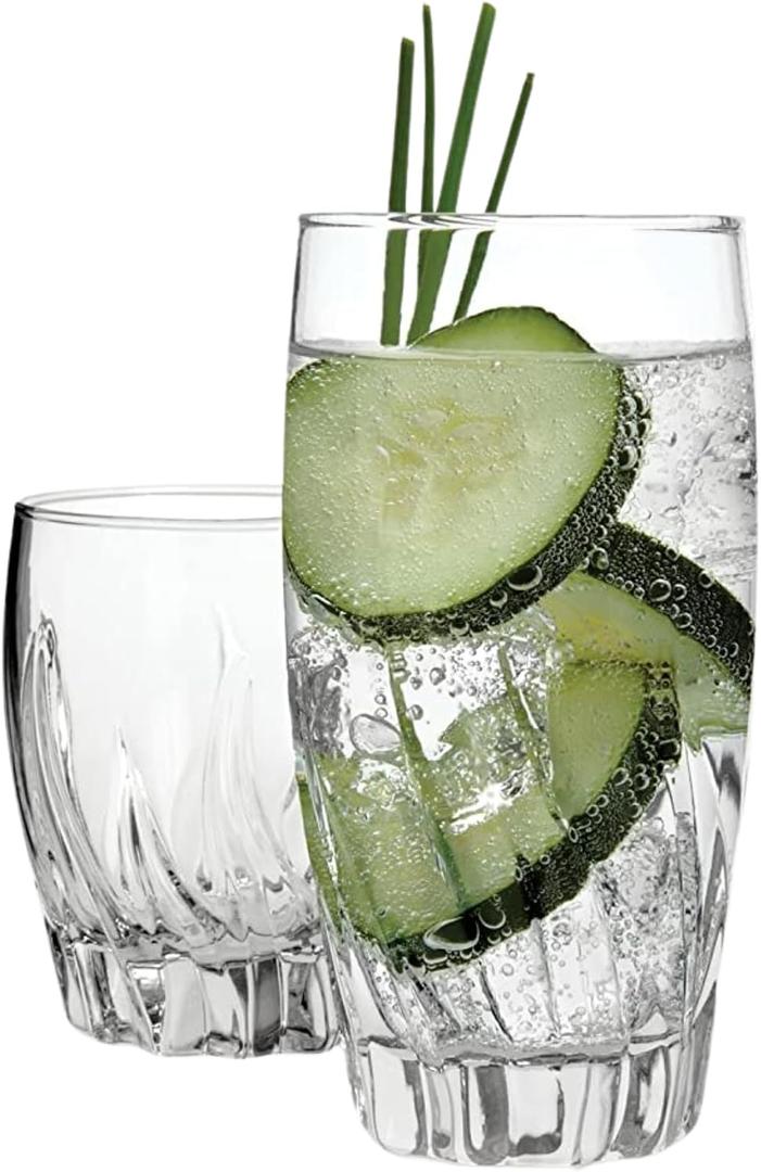 Anchor Hocking Central Park Drinking Glasses (16-Pieces, dishwasher safe), 16-Piece Set