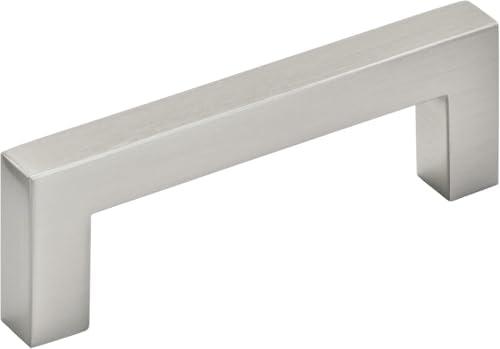 Amerock | Cabinet Pull | Satin Nickel | 3 inch (76 mm) Center to Center | Monument | 10 Pack | Drawer Pull | Drawer Handle | Cabinet Hardware