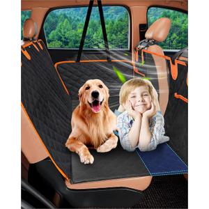 Back Seat Extender for Dogs - Large Space Hard Bottom Car Seat Cover for Dogs in Car, 100% Comfortable Dog Car Seat Cover for Back Seat, Fully Seat-Protected Dog Hammock for Car, SUV, Truck