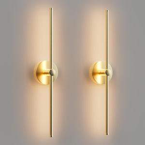 ZAGO 24 Inch LED Indoor Linear Wall Sconces Set of Two, 3CCT Switchable, Brushed Golden, Hardwired and Wall Mounted, Dimmable for Living Room, Hallway, Bedroom, 120-277V, 14W, 900LM, ETL Certified