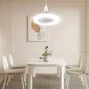 Low Profile Ceiling Fan Light with Remote Control 2-in-1 Multifunctional Round Modern Dimmable Electric E27 Ceiling Fan Kit with Lights for Home Bedrooms Kitchen Office (Grey)