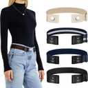 Belts for Women/Men Buckle Free Elastic Belt Invisible No Buckle Stretch Waist Belt For Jean Pants, Dresses, No Bulge (1pcs/ Coffee)