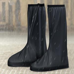 SooGree Waterproof Rain Shoe Cover Reusable Non-Slip Rainproof Boot Covers with Zipper Slip Resistance Overshoes Rain Mud Snow Shoe Protector Covers Hiking Climbing Camping Outdoor Sports Travel (3X-Large, Black)