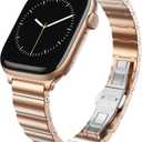 LULULOOK Compatible with Apple Watch Bands for Women 46mm 45mm 44mm 42mm 41mm 40mm 38mm, Metal Stainless Steel iWatch Strap for Apple Watch Series 11/10-1/SE Series