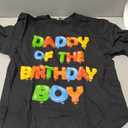 Daddy of The Birthday Boy Balloon Boys Party T-Shirt Small (Black, M)
