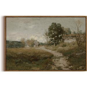 InSimSea Framed Canvas Wall Art, Vintage Countryside Landscape Farmhouse Decor, Wall Art for Living Room, French Country Decor, 24"x36"