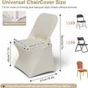 Trlyc Ivory Spandex Chair Covers 100 Pcs for Wedding Party