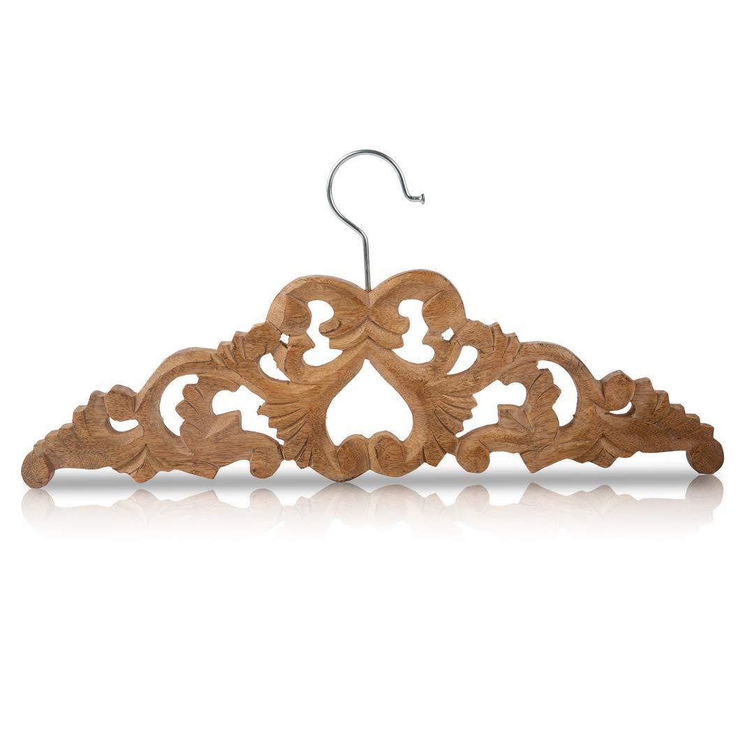 The Great Indian Bazaar Handmade Vintage Wooden Suit Jacket Tuxedo Shirt Coat Clothes Hanger for Groom & Bridal Dress Non Slip Smooth Finish Swivel Hook Bridal Shower Party Favor Gift Ideas