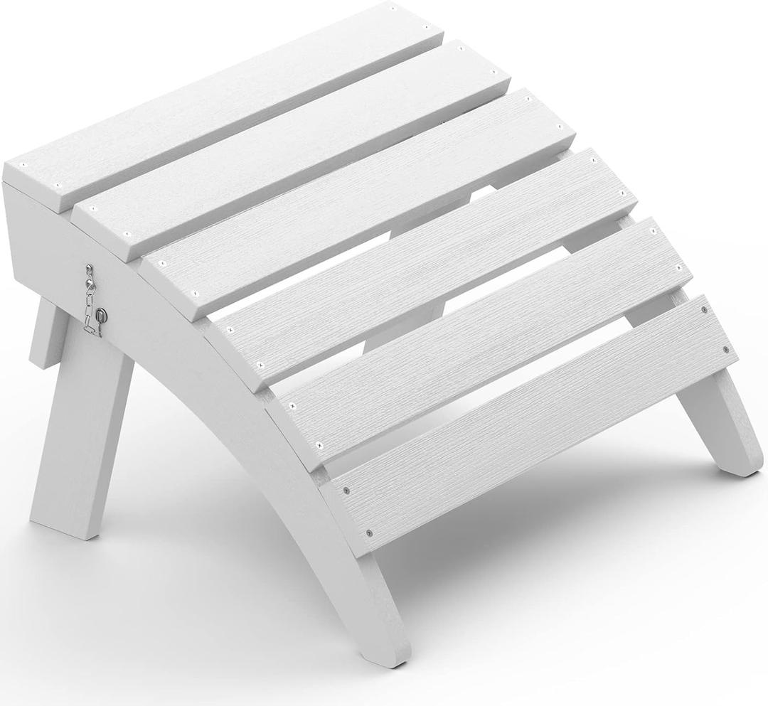 SERWALL Folding Adirondack Ottoman, White (1 pc)
