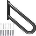 Handrails for Exterior Interior Steps Wall Mount with Matte Black Finished Stair Handrails for Kids Elderly Pregnant Women Disabled Stairway Railing Doorways Courtyard with Hardware 20 INCH