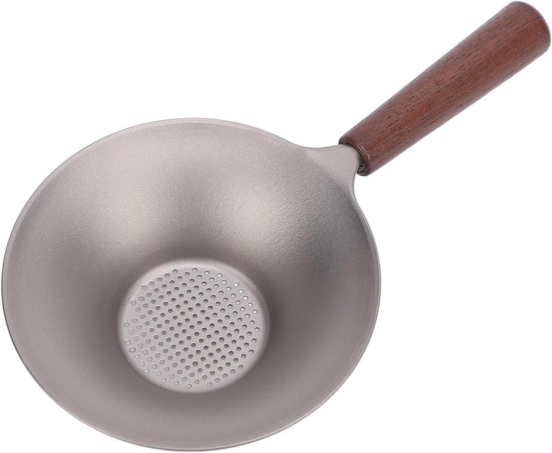 Tea Strainers for Loose Tea, 3 inch Ti Fine Mesh Tea Strainer with Wood Handle, Tea Sieve Filter Metal Kung Fu Tea Accessories for Loose Leaf, Flower Tea, Coffee, Beverages, Cocktails