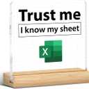 Accountant Gifts for Women Men, Funny Office Decor, Spreadsheet Gift for Accounting Coworkers, I Know My Sheet Acrylic Plaque Sign for Office Cubicle Home