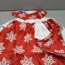 Toddler Baby Girls Christmas Dress Snowflake Print Wedding Formal Birthday Party Dresses with Bowknot Belt, Red 7-8yrs