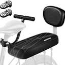 Bicycle Manned Cushion Mountain Bike Back Shelf Seat Cushion Manned Comfortable Saddle Children Back Seat (Black-Armsrest&Backrest)