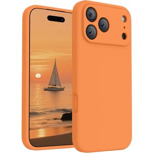 FireNova Magnetic for iPhone 17 Pro Case, Compatible with MagSafe, [Integrated Silicone Camera Control Button] [Camera Protection] Anti-Scratch Microfiber Lining Phone Case, 6.3", Orange