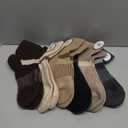 6 Pairs Merino Wool Ankle Running Hiking Socks Compression Support Breathable Thick Cushion No Show Socks for Women Men (Medium, Brown Beige(quarter Socks))